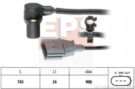 Датчик положення колінвалу Audi A4/Seat Exeo/VW Passat 98- для Audi, Volkswagen, Skoda, Seat EPS 1.953.267 фото товару