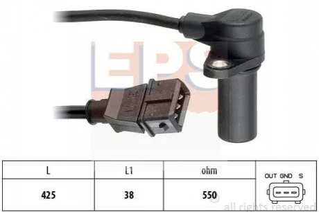 Датчик положення к/вала Chevrolett Aveo T200. T250, Lacetti 1.6 для Daewoo, Chevrolet EPS 1.953.271 фото товару