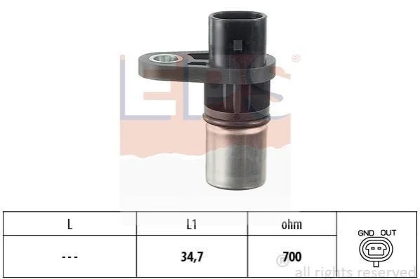 <strong>Датчик положення колінвалу Opel Astra G, Signum, Vectra B/C, Zafira 2.2 16V 09.00- EPS 1.953.292 (фото 1)</strong>