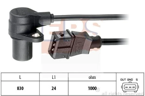 <strong>Датчик положення к/вала Opel Astra G/H, Zafira A/B 2.0 Turbo/OPC 00- EPS 1.953.296 (фото 1)</strong>