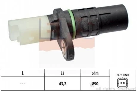 Датчик положення к/вала Opel Vivaro 2.0 CDTI 06- /Nissan Qashqai 2.0 dCi 07- для Nissan, Renault, Vauxhall, Opel EPS 1.953.555 фото товару