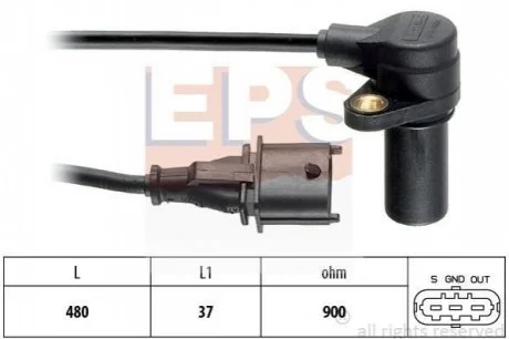 Датчик положення к/вала Alfa 156 /Fiat Doblo, Palio, Punto 1.9 JTD 00- для Fiat, Alfa Romeo, Lancia EPS 1.953.631 фото товару