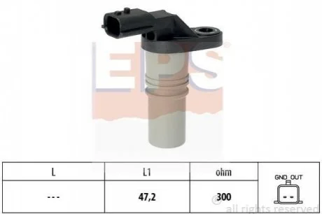 Датчик положення к/вала Renault Clio, MeganeIII, Scenic III 1.4-1.6 08- для Renault, Dacia EPS 1.953.646 фото товару