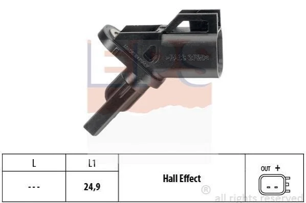 <strong>FORD Датчик ABS передн.C-Max,Focus II,Galaxy,Kuga,Mondeo IV,Mazda 3,5,Volvo 03- EPS 1.960.005 (фото 1)</strong>