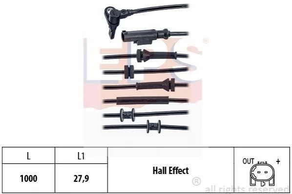<strong>FIAT Датчик ABS пер. Panda 1,1-1,4 03- EPS 1.960.020 (фото 1)</strong>
