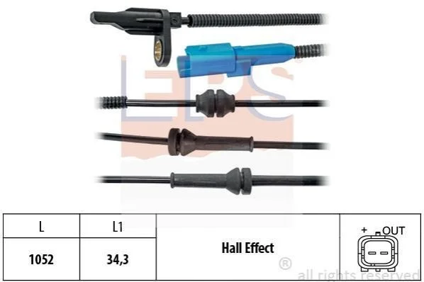 <strong>Датчик ABS передн. С3 ||, C3 Picasso, C4 Cactus, DS3 EPS 1.960.025 (фото 1)</strong>