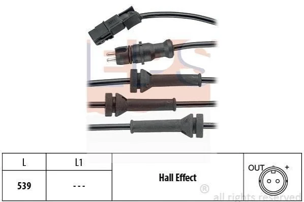 <strong>Датчик ABS передній Renault Megane II 02- EPS 1.960.054 (фото 1)</strong>