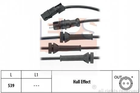 Датчик ABS передній Renault Megane II 02- для Renault EPS 1.960.054 фото товару