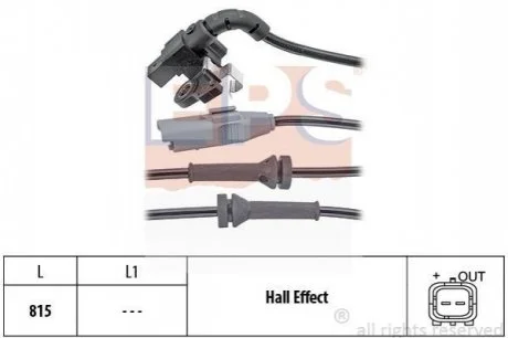 Датчик задн. ABS CITROEN C4 для Peugeot, Citroen, DS EPS 1.960.063 фото товару