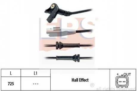 Датчик ABS перед. Citroen Picasso/ Berlingo/Peugeot Partner 08- для Citroen, Peugeot EPS 1.960.092 фото товару