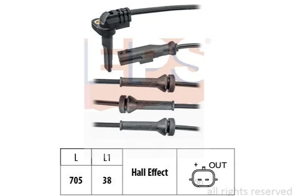 <strong>Датчик ABS перед. лів/прав. Dacia Duster 1.5 dCi/1.6 16V 04.10-/Renault Megane III 1.2-2.0 11.08- EPS 1.960.102 (фото 1)</strong>