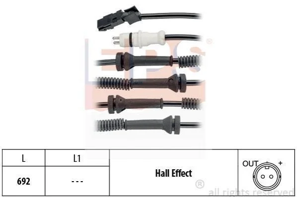 <strong>Датчик ABS передній Opel Vivaro 2.0 Ecotec, 1.9DI/DTI/CDTI, 2.5DTI EPS 1.960.149 (фото 1)</strong>