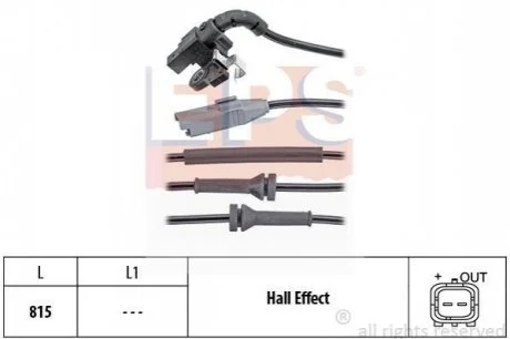 PEUGEOT Датчик ABS задн. 3008 1,6HDi для Peugeot EPS 1.960.150 фото товару