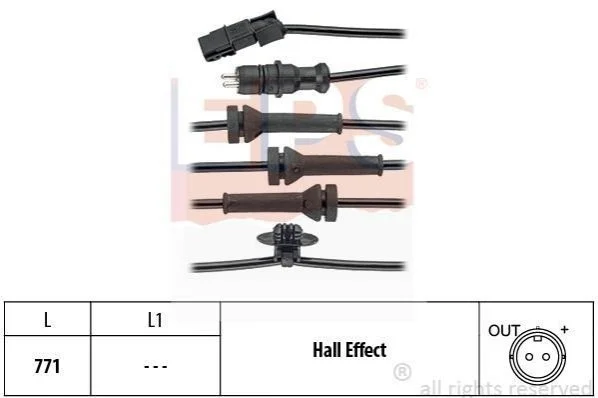 <strong>Датчик ABS передній Renault Megane, Scenic 1.4-2.0 EPS 1.960.156 (фото 1)</strong>