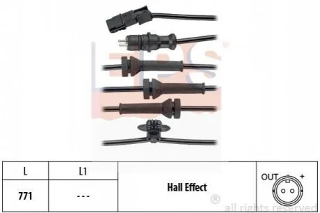 Датчик ABS передній Renault Megane, Scenic 1.4-2.0 для Renault EPS 1.960.156 фото товару