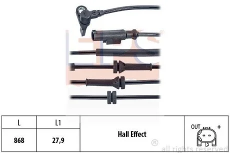 FIAT Датчик ABS перед. 500L 0.9-1.6 13- для EPS 1.960.165 фото товару