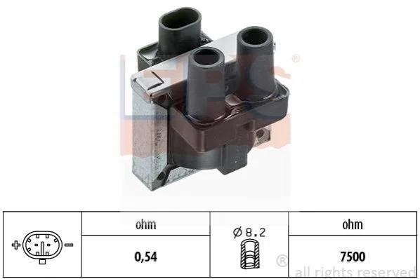 <strong>FIAT Катушка зажигания Alfa Romeo 33,Doblo,Palio,Punto,Tempra,Tipo 1.1/2.0 91- EPS 1.970.146 (фото 1)</strong>