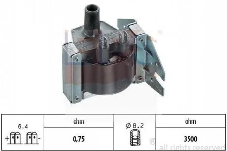 FIAT Катушка зажигания Fiorino 1.1/1.3 -94. для Lancia, Fiat EPS 1.970.158 фото товару