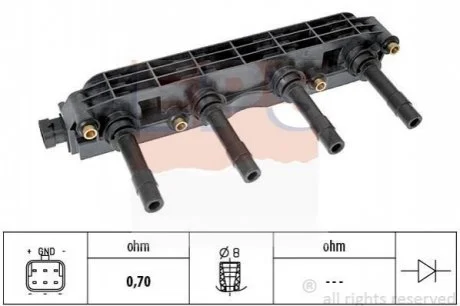 Котушка запалювання Opel 1.4/1.6 для Opel, Vauxhall EPS 1.970.399 фото товару