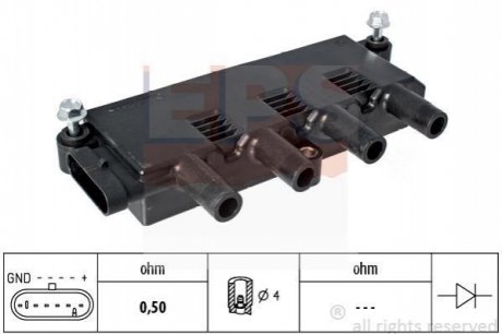 Катушка зажигания Fiat Punto/Doblo 1.2-1.4 05- EPS 1.970.423 фото товара