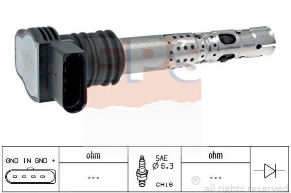 <strong>Катушка зажигания Audi A3/A4/A6/TT 1.8 05.00-/VW Golf IV 1.8/ Seat EPS 1.970.429 (фото 1)</strong>