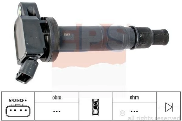 <strong>TOYOTA Катушка зажигания Avensis, Camry, RAV 4, 2,0-2,4 00-, Land Cruiser 4,0 03-. EPS 1.970.458 (фото 1)</strong>