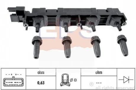 Котушка Citroen C4/C8 Peugeot 206, 307, 406, 407, 607, 807 для Peugeot, Citroen EPS 1.970.509 фото товару