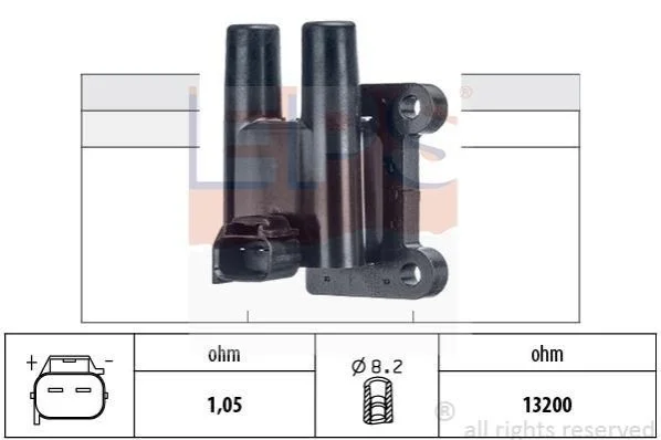 <strong>HYUNDAI котушка запалювання Accent II,Coupe,Elantra,Getz,Matrix,Kia Cerato,Rio II 1.4/1.6 98- EPS 1.970.584 (фото 1)</strong>