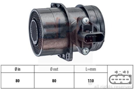 VW Расходомер воздуха Audi A3/4/6,Seat,Ford Galaxy,Skoda fabia,Octavia,SuperB,Caddy III,Golf IV,V,LT28-46,T5,Passat,Sharan,Touareg 1.9/2.5TDI EPS 1.991.191 фото товара