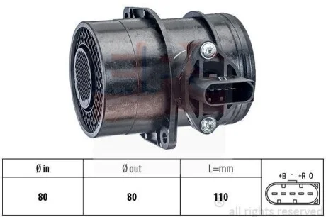 VW Расходомер воздуха Audi A3/4/6,Seat,Ford Galaxy,Skoda fabia,Octavia,SuperB,Caddy III,Golf IV,V,LT28-46,T5,Passat,Sharan,Touareg 1.9/2.5TDI для EPS 1.991.191 фото товару