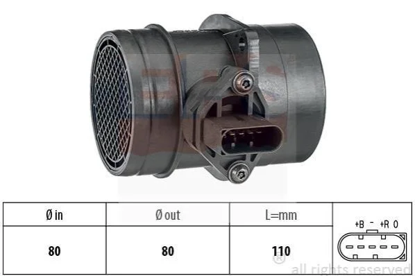 <strong>AUDI Витратомір повітря S3, RS6, TT 1,8 -06, SEAT Leon 1.8T EPS 1.991.222 (фото 1)</strong>