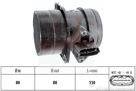 FORD Витратомір повітря MONDEO 1.8 03-07, JEEP GRAND CHEROKEE 2.7 01-05 для Ford EPS 1.991.311 фото товару