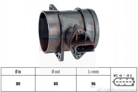 Расходомер воздуха (дизель) BMW E90 2,0d, X1/X3 E83/E84 2,0d EPS 1.991.331 фото товару