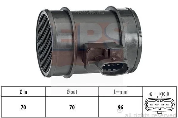 <strong>Витратомір повітря Fiat Doblo 1.3D 10-/Ducato 2.3D 11-/Punto 1.3D 12- EPS 1.991.413 (фото 1)</strong>