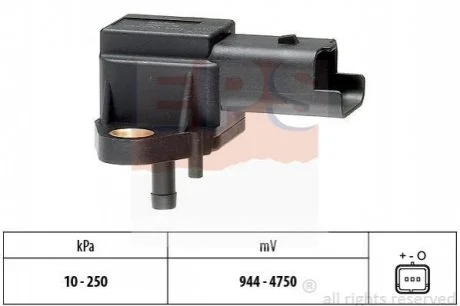 Датчик тиску повітря Citroen C5, C8, Evasion, Jumpy, Xantia Fiat Scudo, Ulysse Lancia Phedra, Zeta Peugeot 406, 607, 806, 807, Expert Suzuki Grand Vitara 2.0D/2.2D 06.98- для Citroen, Peugeot, Fiat, Suzuki, Lancia EPS 1.993.030 фото товару
