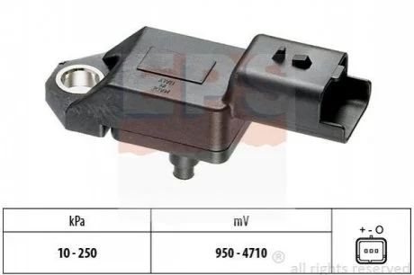Датчик тиску повітря Citroen Berlingo, C3, C4, C5, Xsara/Picasso Peugeot 207-607 1.4 16V HDi-2.0 HDi 00- для Ford, Citroen, Volvo, Mazda, Jaguar EPS 1.993.034 фото товару