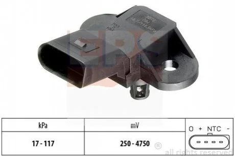 Датчик тиску повітря для Seat, Audi, Skoda, Volkswagen EPS 1.993.072 фото товару