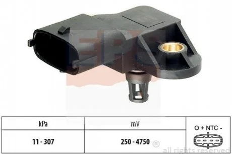 Датчик тиску повітря для Renault, Alfa Romeo, Jeep, Fiat, Land Rover EPS 1.993.082 фото товару