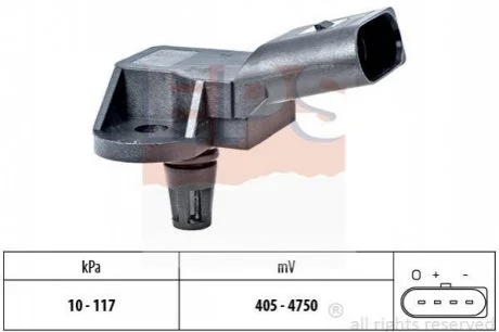 Датчик тиску повітря в впускному коллекторі Audi A4/A6/Q5/Q7 Skoda Fabia/Octavia VW Golf/Passat 07- для EPS 1.993.157 фото товару