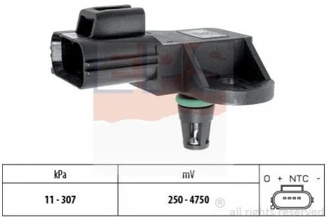 Датчик вакууму (тиску) Fiat Ducato/Citroen Jumper 2,2 HDI 06- для EPS 1.993.205 фото товару