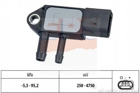 Датчик тиску випускних газів VW Jetta V,Touareg 2.5TDI/Audi Q7 3.0-6.0TDI 09-> для Audi, Volkswagen, Seat, Skoda EPS 1.993.263 фото товару
