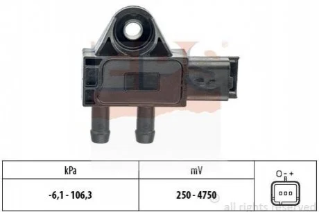 Датчик тиску вихлопних газів для Citroen, Peugeot, Fiat, Mitsubishi, Lancia EPS 1.993.271 фото товару