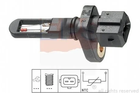 Датчик темп. впуск. повітря Audi, Seat, Skoda, VW 1.6-2.8 V6 01.95- для Volkswagen, Audi, Seat, Porsche, Skoda EPS 1.994.001 фото товару