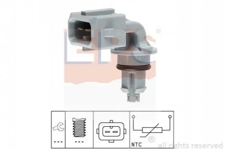 Датчик темп. впуск. повітря Citroen Berlinso, Xsara Dacia Duster, Logan, Sandero Opel Vivaro Peugeot 106 II, 206, 306 Renault Clio, Logan, Megane, Scenic 1.1-2.0 05.93- для Dacia, Renault, Citroen, Vauxhall, Peugeot EPS 1.994.005 фото товару