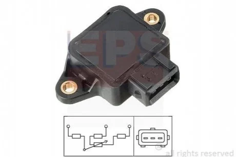 Датчик положення дросу. Citroen Ax, Bx, Evasion, Xantia, Xm, Zx// Fiat Bravo, Croma, Marea 09.92-09.98 для Citroen, Peugeot, Alfa Romeo, Opel, Hyundai EPS 1.995.002 фото товару