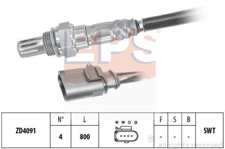 Купить VW Лямбда-зонд GOLF 1.2/1.4 12-, TIGUAN 1.4 16-18, AUDI Q2 (GAB, GAG) 1.4 TFSI 16- EPS 1.998.199 по низкой цене в Украине (фото 1)