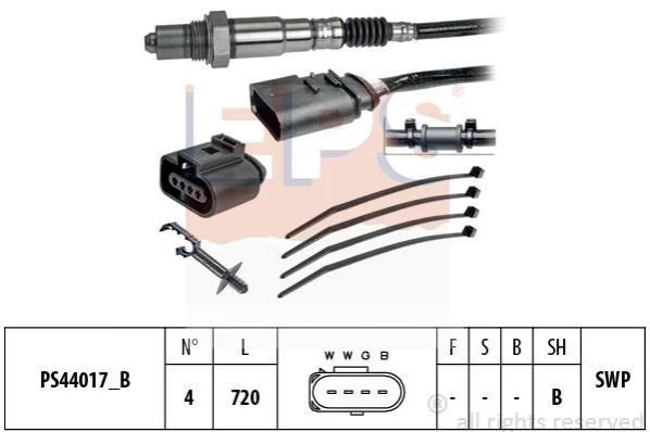 <strong>Лямбда-зонд (4 конт.) Audi 1,8T/2.0 Skoda Superb 1,8T 02.02- EPS 1.998.248 (фото 1)</strong>