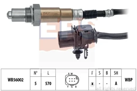 JEEP Лямбда-зонд GRAND CHEROKEE IV (WK, WK2) 3.0 CRD V6 4x4 11-, WRANGLER III (JK) 2.8 CRD 07- для EPS 1.998.474 фото товару