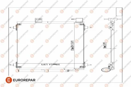 Радіатор кондиціонера Citroen C5 II/III/C6/Peugeot 407 1.6-3.0D 04- для Eurorepar 1610161080 фото товару