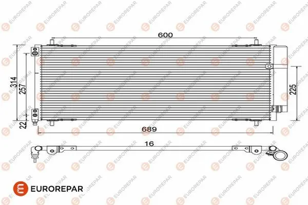 <strong>Радіатор кондиціонера (з осушувачем) C5/C6/407 2.2/2.7HDI 05-11 Eurorepar 1610161580 (фото 1)</strong>